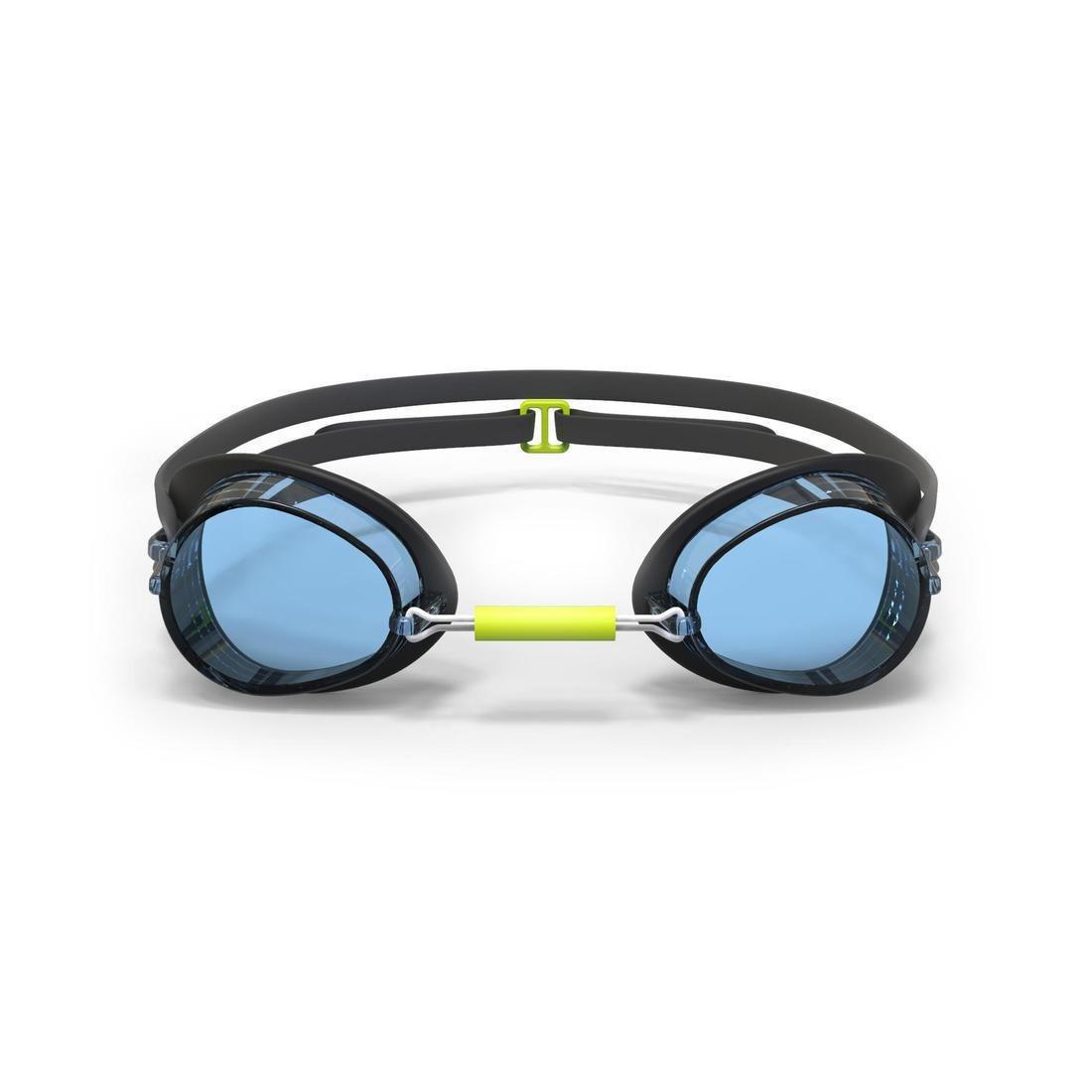 NABAIJI - Swedish Swimming Goggles 900, Black Yellow Clear Lenses