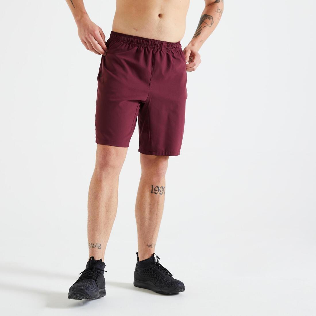Men Fitness Training Shorts With Zippe Pockets, Dark Green, , large image number 5