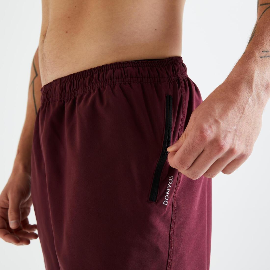 Men Fitness Training Shorts With Zippe Pockets, Dark Green, No Color, medium