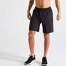 DOMYOS - Fitness Training Shorts With Zippe Pockets Printed, Black