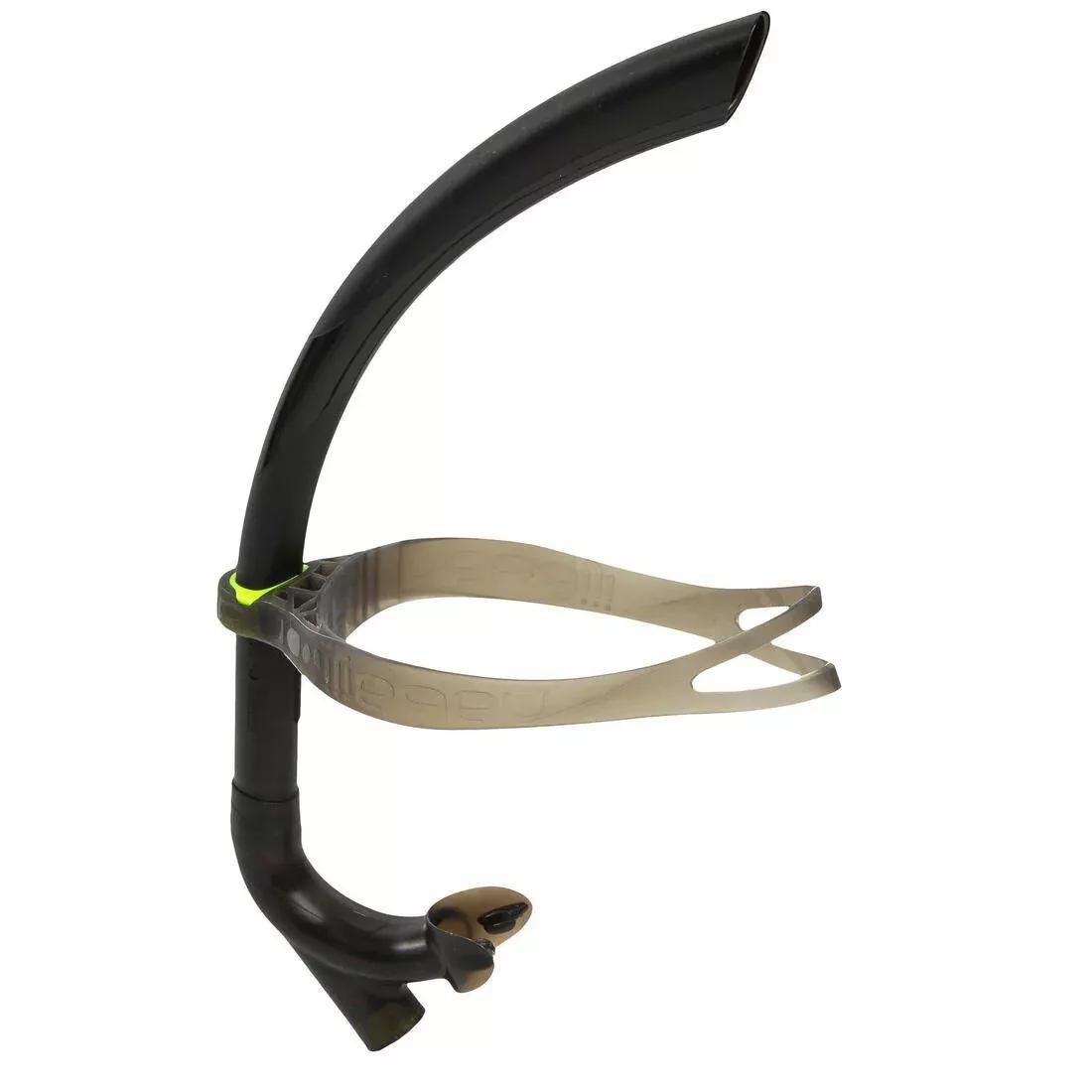 Centre-Mounted Swimming Snorkel, Black, No Color, large image number 0