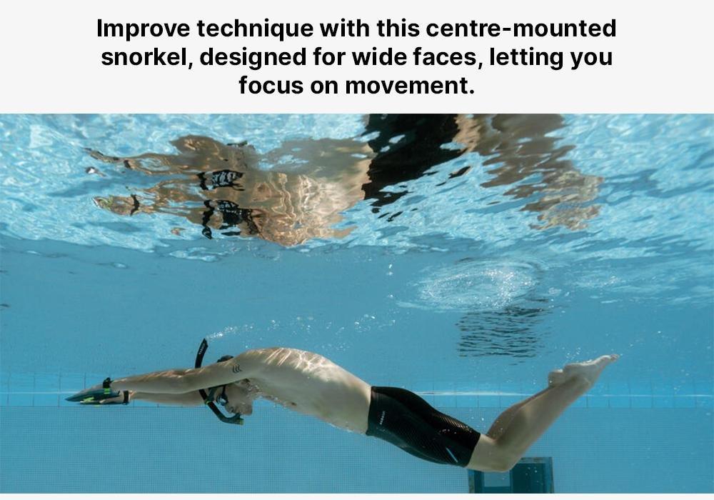 Centre-Mounted Swimming Snorkel, Black, No Color, large image number 13