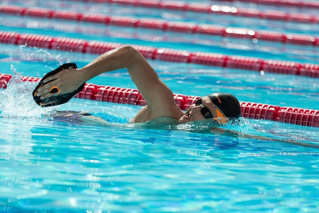 QUICK'IN 900 Swimming Paddles, Black Red, No Color, large image number 9