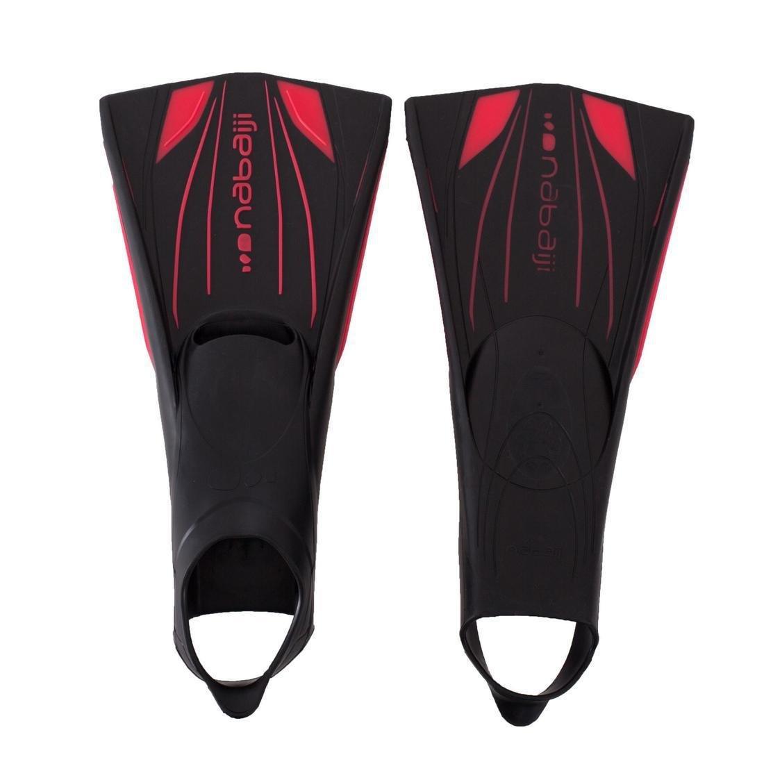 Topfins 900 Rigid Long Swimming Fins, Black Red, No Color, medium