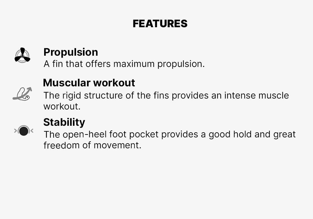 Topfins 900 Rigid Long Swimming Fins, Black Red, No Color, medium