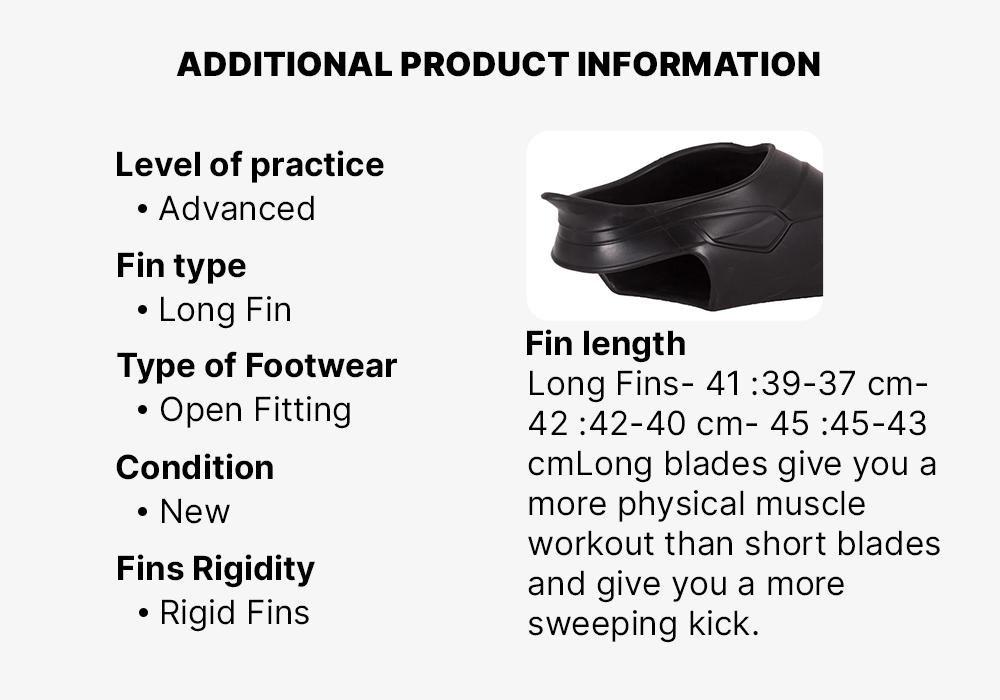 Topfins 900 RigidLong Swimming Fins, Black, , large image number 9