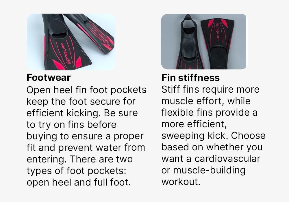 Topfins 900 Rigid Long Swimming Fins, Black Red, No Color, medium