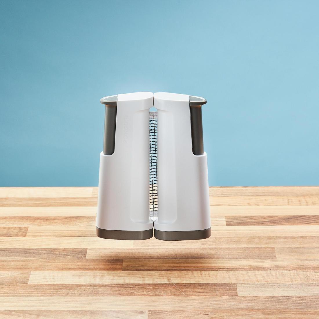 Table Tennis Set with Posts, Adjustable Rollnet, 2 Bats and 2 Balls, White/Grey, No Color, medium