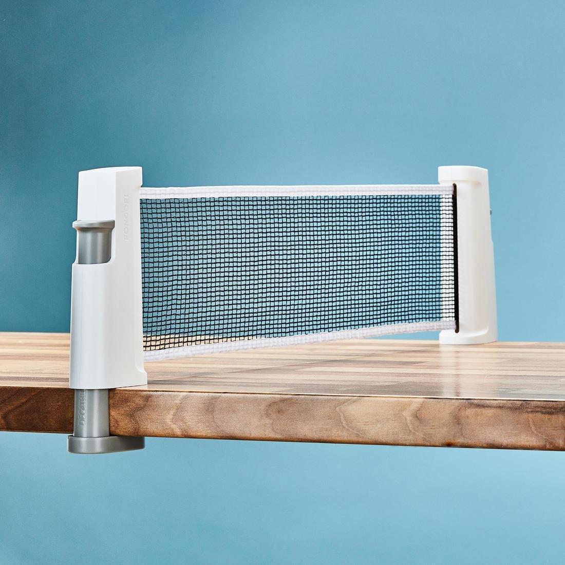 Table Tennis Set with Posts, Adjustable Rollnet, 2 Bats and 2 Balls, White/Grey, No Color, large image number 4