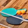 PONGORI - Table Tennis Set with Posts, Adjustable Rollnet, 2 Bats and 2 Balls, White/Grey