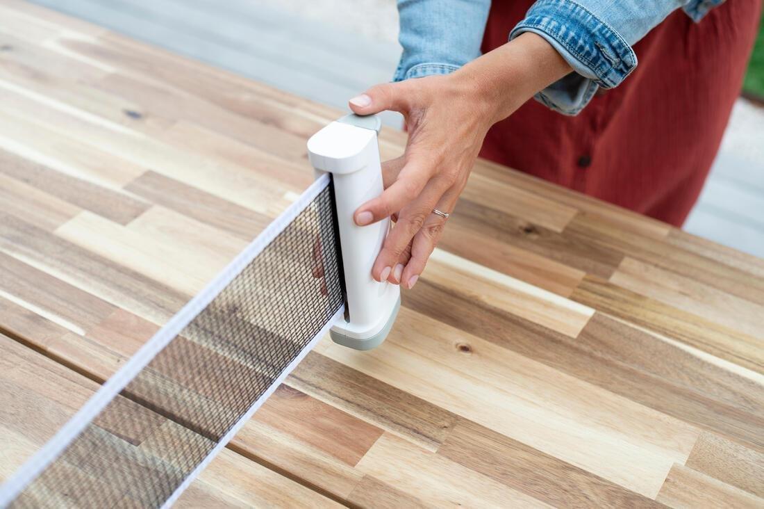 Table Tennis Set with Posts, Adjustable Rollnet, 2 Bats and 2 Balls, White/Grey, No Color, medium