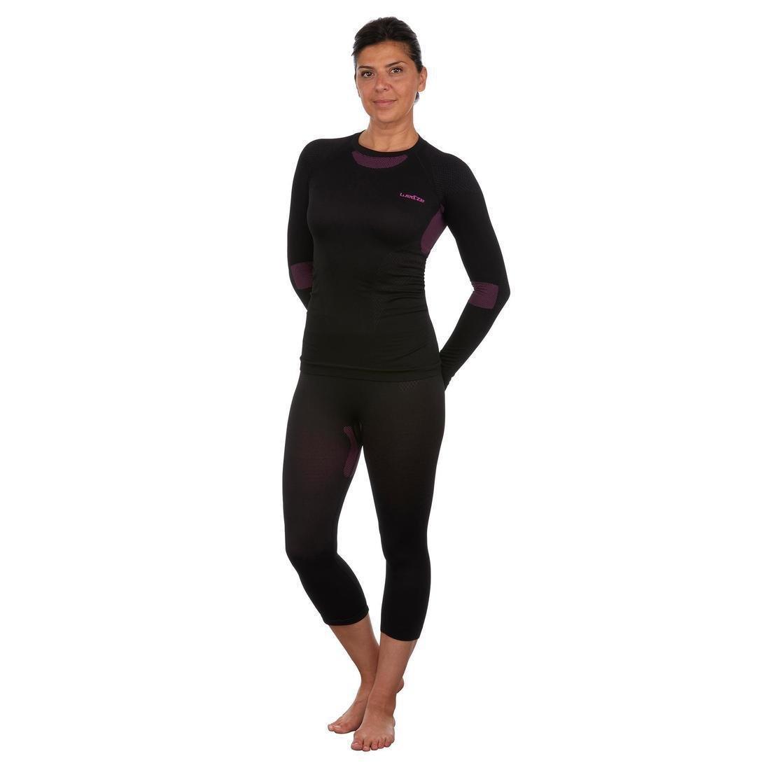 Women Ski Base Layer Top - Bl 580 I-Soft, Black, No Color, medium