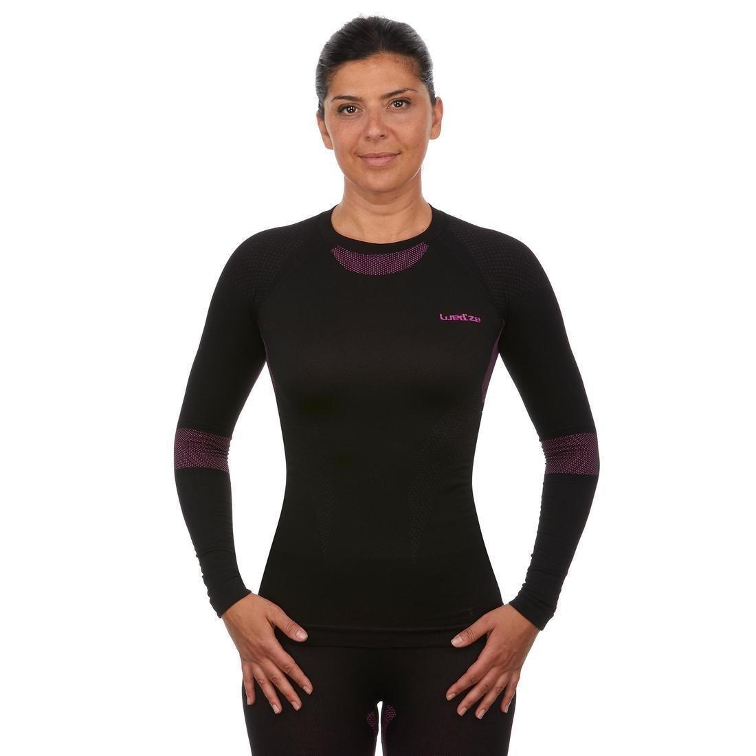 Women Ski Base Layer Top - Bl 580 I-Soft, Black, No Color, medium
