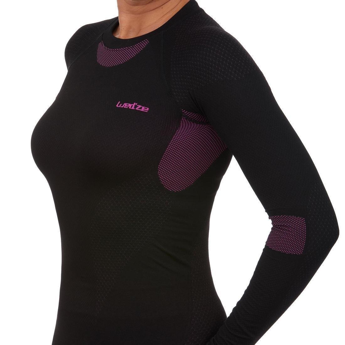 Women Ski Base Layer Top - Bl 580 I-Soft, Black, No Color, medium