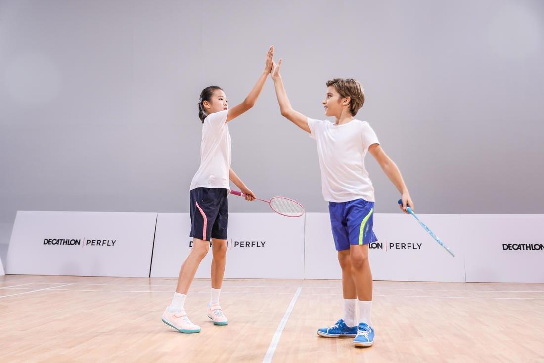 Kid Badminton Racket Set Starter Blue Pink, No Color, large image number 12