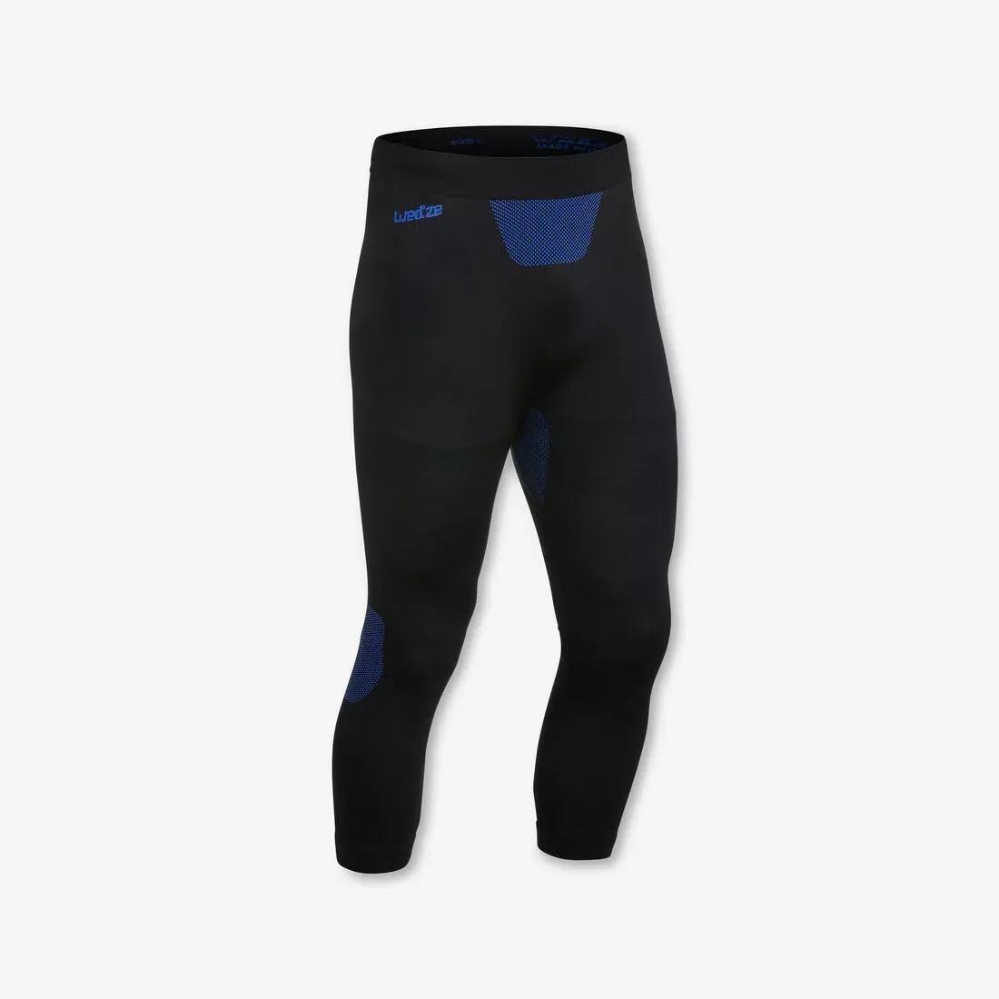 BLACK Men's soft and seamless thermal ski bottom base layer - BL 500 - Black / Blue, , large image number 0