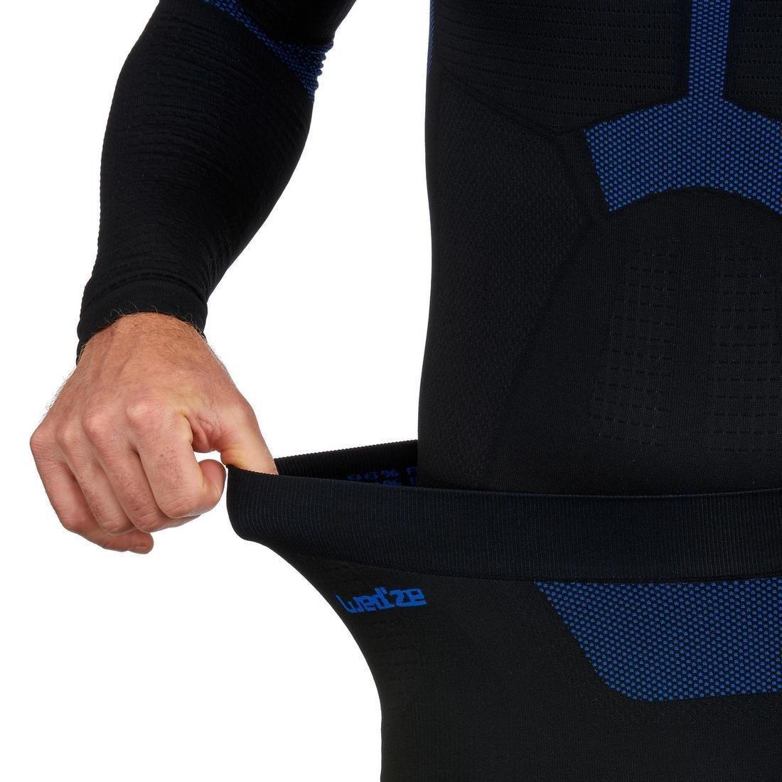 BLACK Men's soft and seamless thermal ski bottom base layer - BL 500 - Black / Blue, , large image number 5