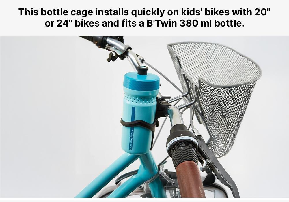 Kids' Handlebar Bottle Cage for Bottle, Black, No Color, medium