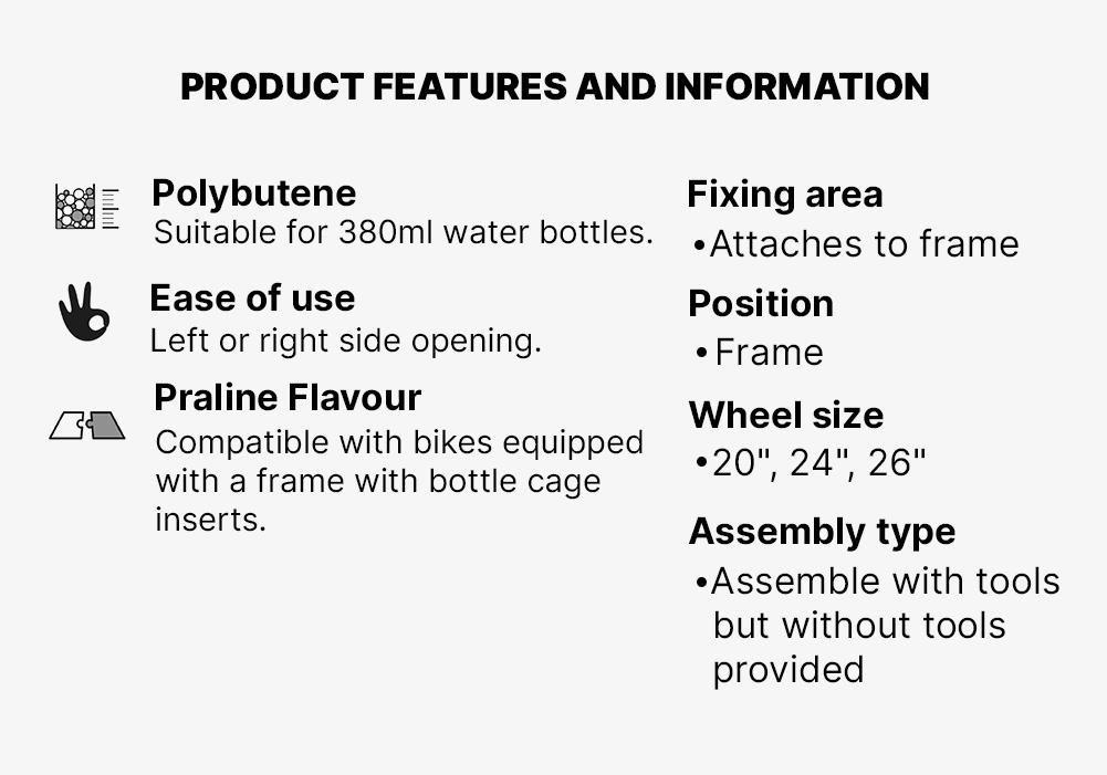 Frame-Mounted Bottle Cage With Side Opening For A Bottle, Black, No Color, medium