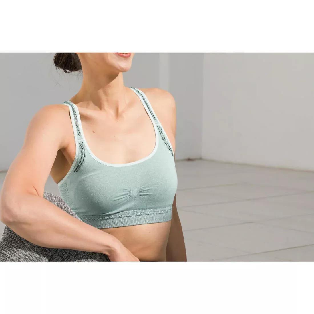 Seamless Gentle Yoga Sports Bra, Black, No Color, large image number 6