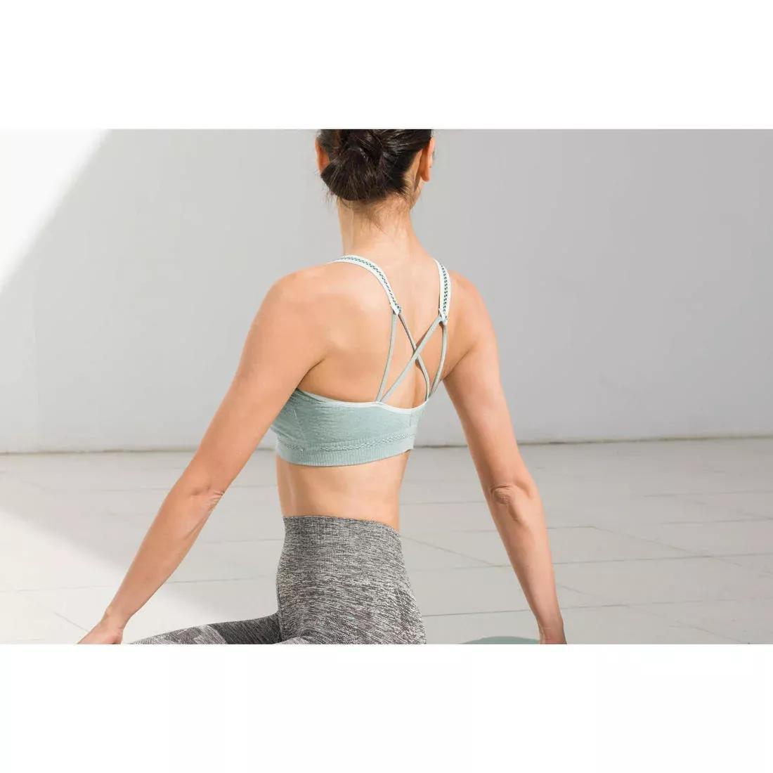 Seamless Gentle Yoga Sports Bra, Black, No Color, large image number 7