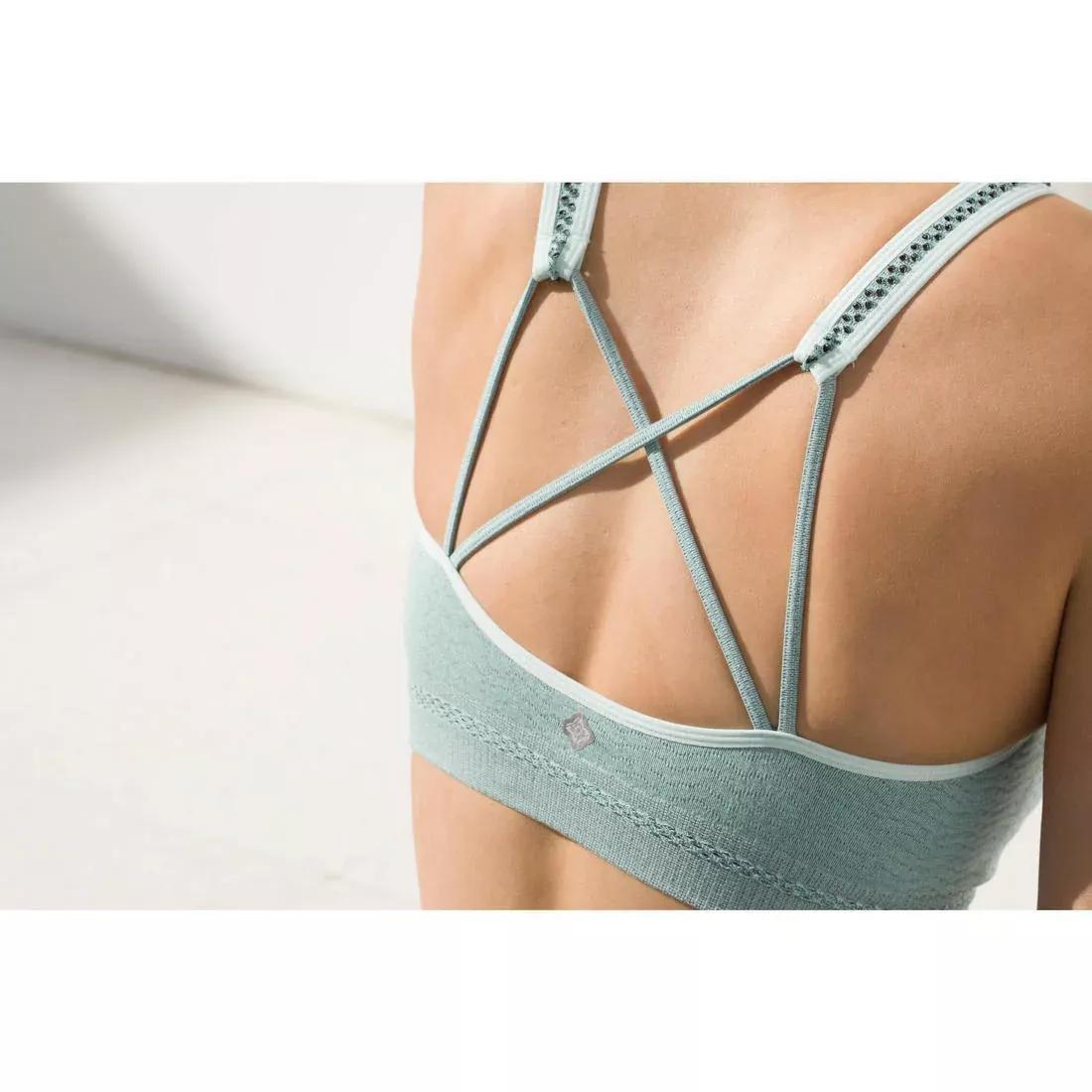 Seamless Gentle Yoga Sports Bra, Black, No Color, large image number 8