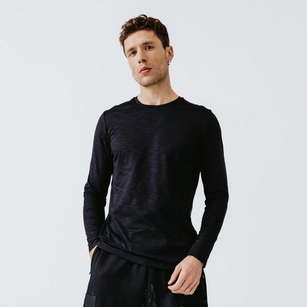KALENJI - Men's Running Breathable Long-Sleeved T-shirt Dry, Black