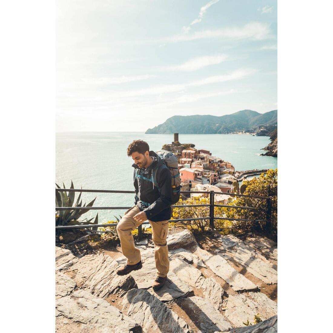 Men's  Travel Trekking 3 In 1 Jacket Travel 100, Carbon Grey, , large image number 11