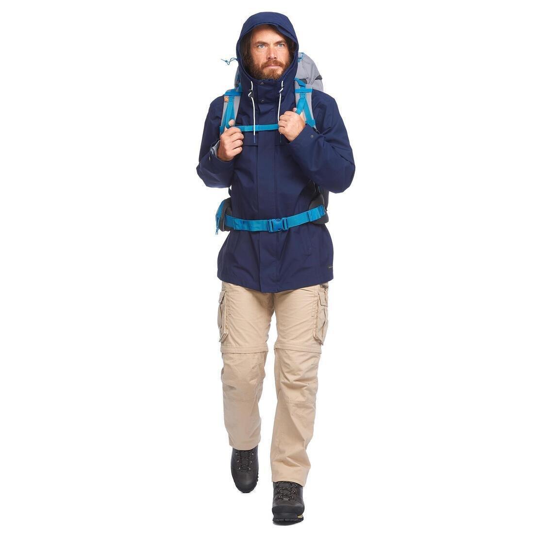 Men's  Travel Trekking 3 In 1 Jacket Travel 100, Carbon Grey, , large image number 14