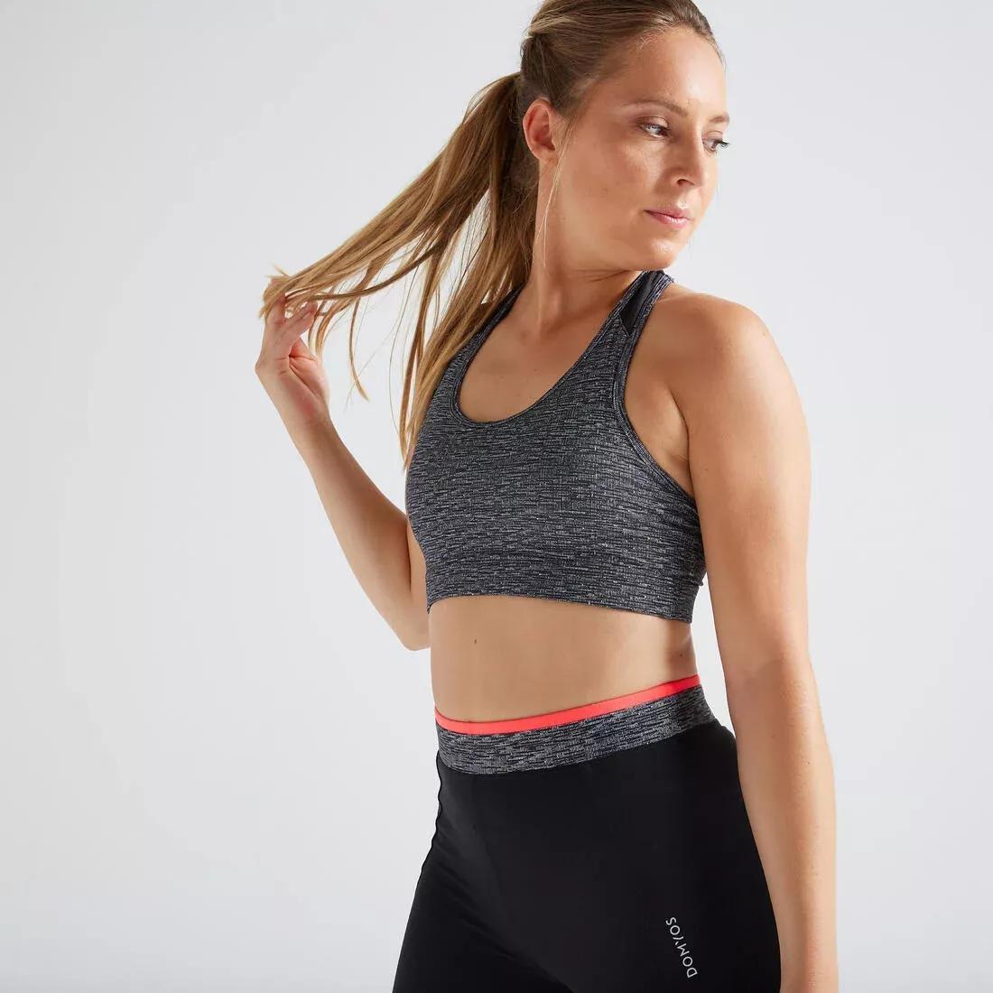 Light Support Fitness Sports Bra 100, Grey, , large image number 0