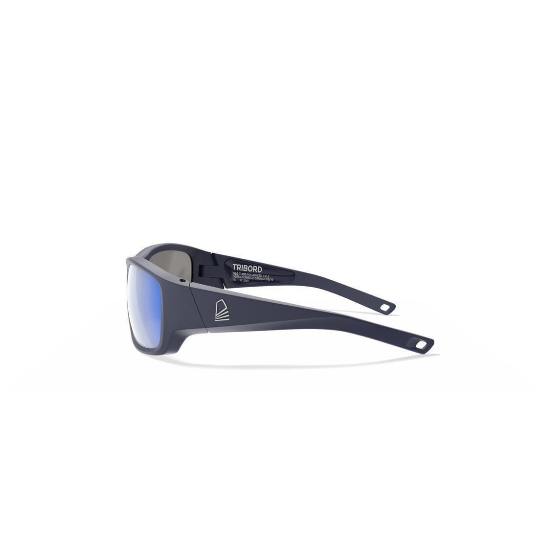 NAVY BLUE Kids' Sailing Floating Polarised Sunglasses Sailing 100 - Dark Blue, No Color, large image number 2
