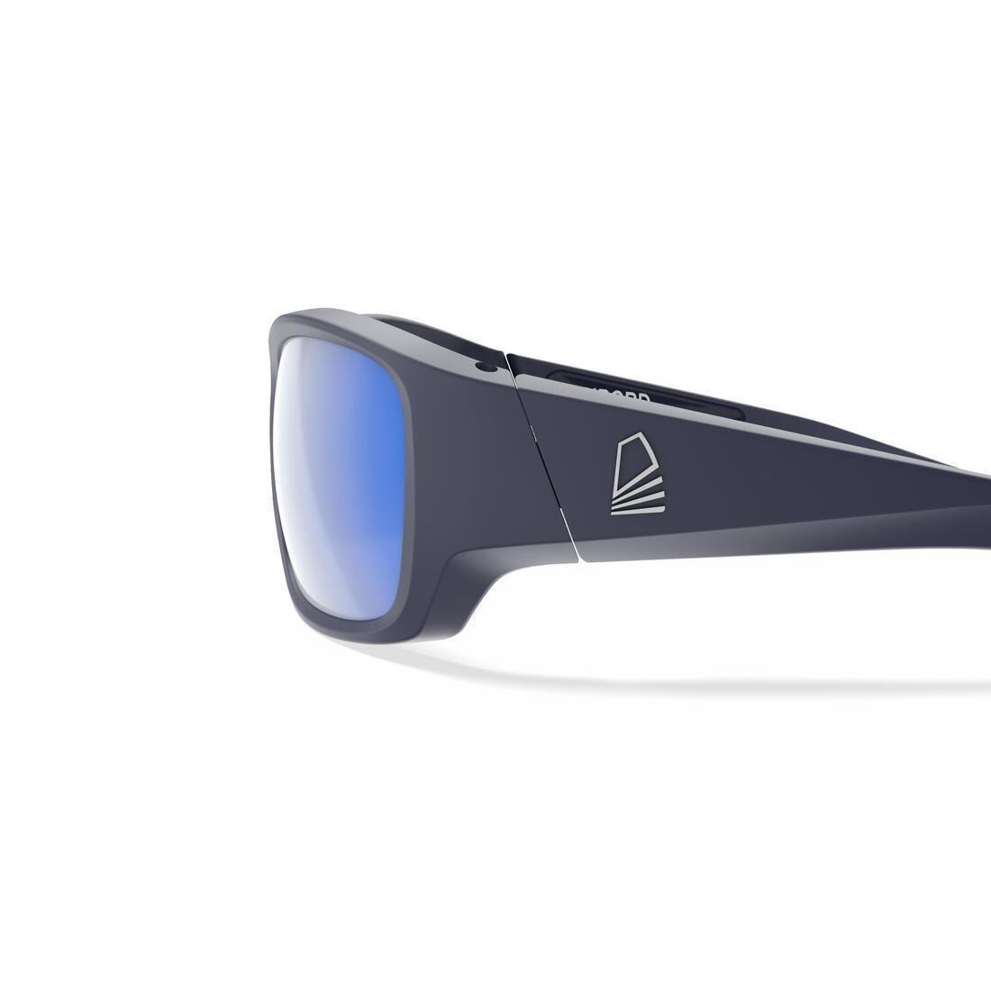 NAVY BLUE Kids' Sailing Floating Polarised Sunglasses Sailing 100 - Dark Blue, No Color, large image number 3