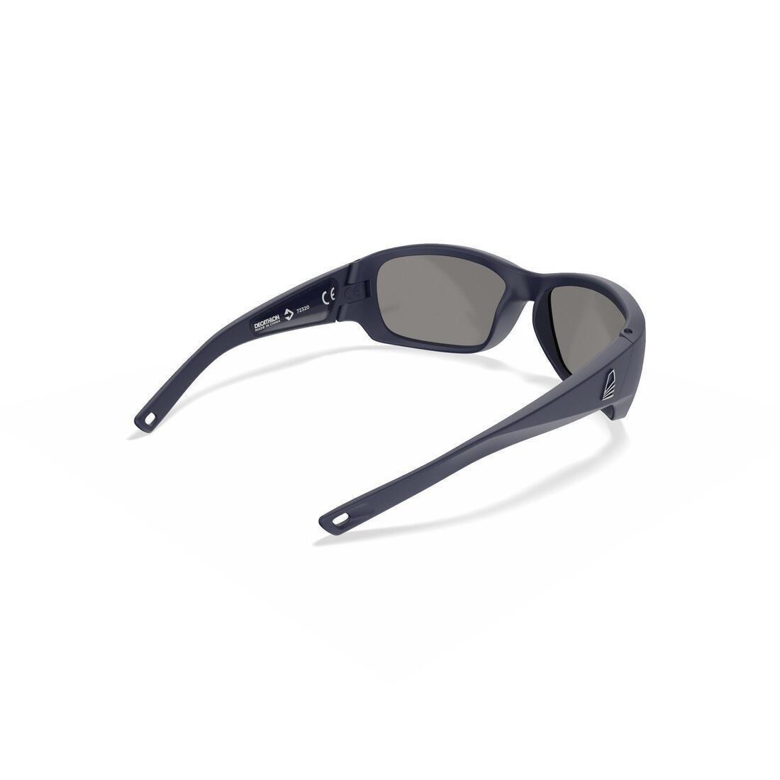 NAVY BLUE Kids' Sailing Floating Polarised Sunglasses Sailing 100 - Dark Blue, No Color, large image number 8