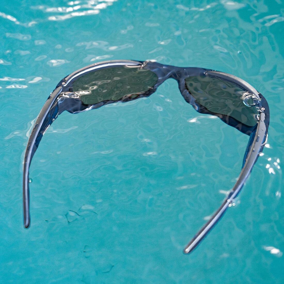NAVY BLUE Kids' Sailing Floating Polarised Sunglasses Sailing 100 - Dark Blue, No Color, large image number 10