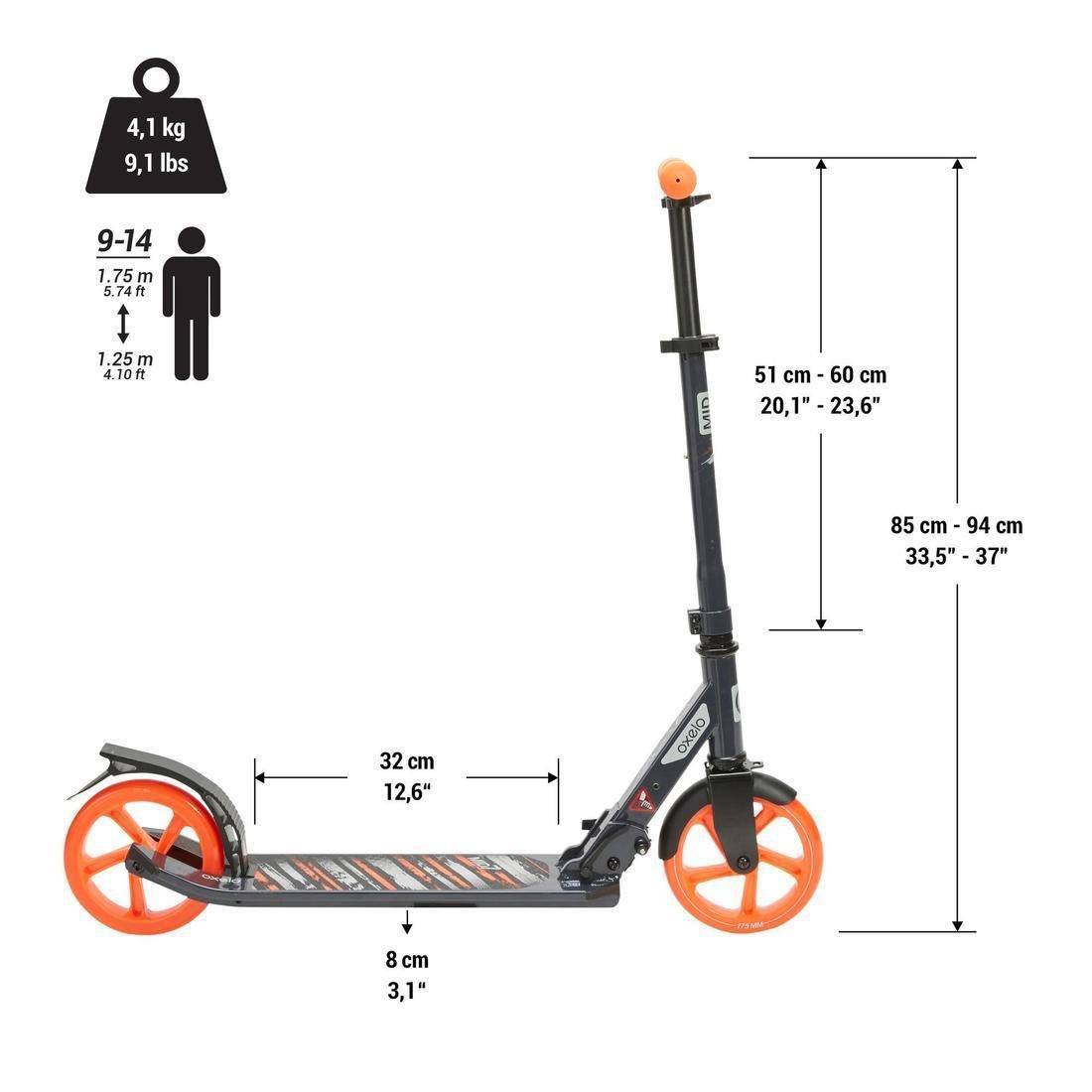 Kids Unisex Town 3 Scooter, Navy, No Color, large image number 14