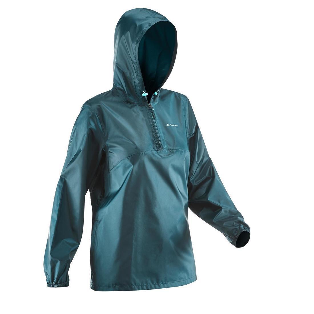 QUECHUA Nh100 Country Walking Raincoat Dark Petrol Blue Azadea Lebanon