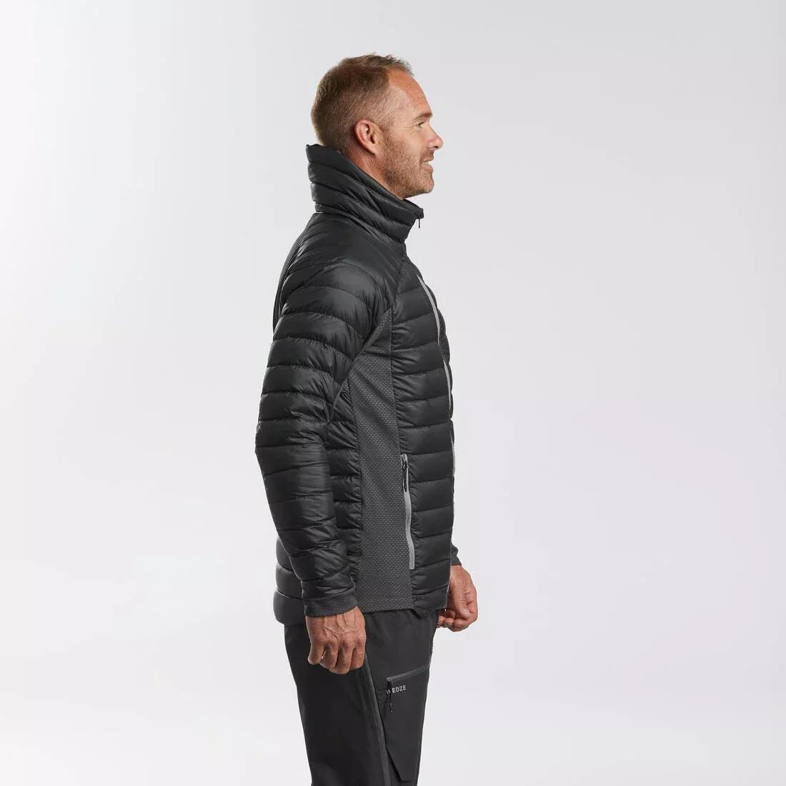 CARBON GREY Men's Warm and Breathable Padded Ski Liner Jacket FR900 - Grey, No Color, large image number 4