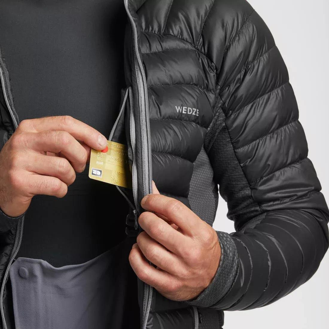 CARBON GREY Men's Warm and Breathable Padded Ski Liner Jacket FR900 - Grey, No Color, large image number 9