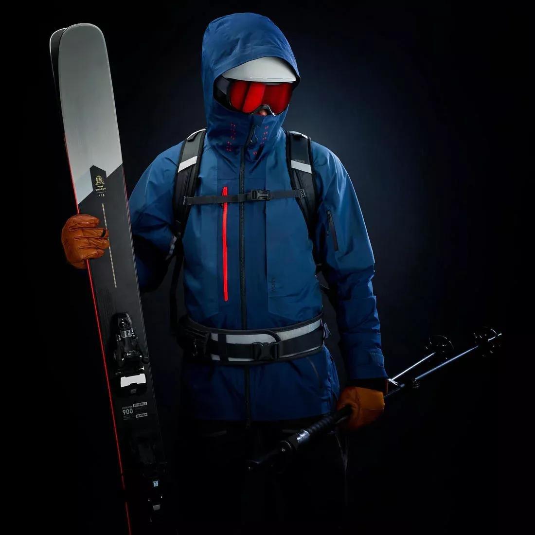 CARBON GREY Men's Warm and Breathable Padded Ski Liner Jacket FR900 - Grey, No Color, large image number 13