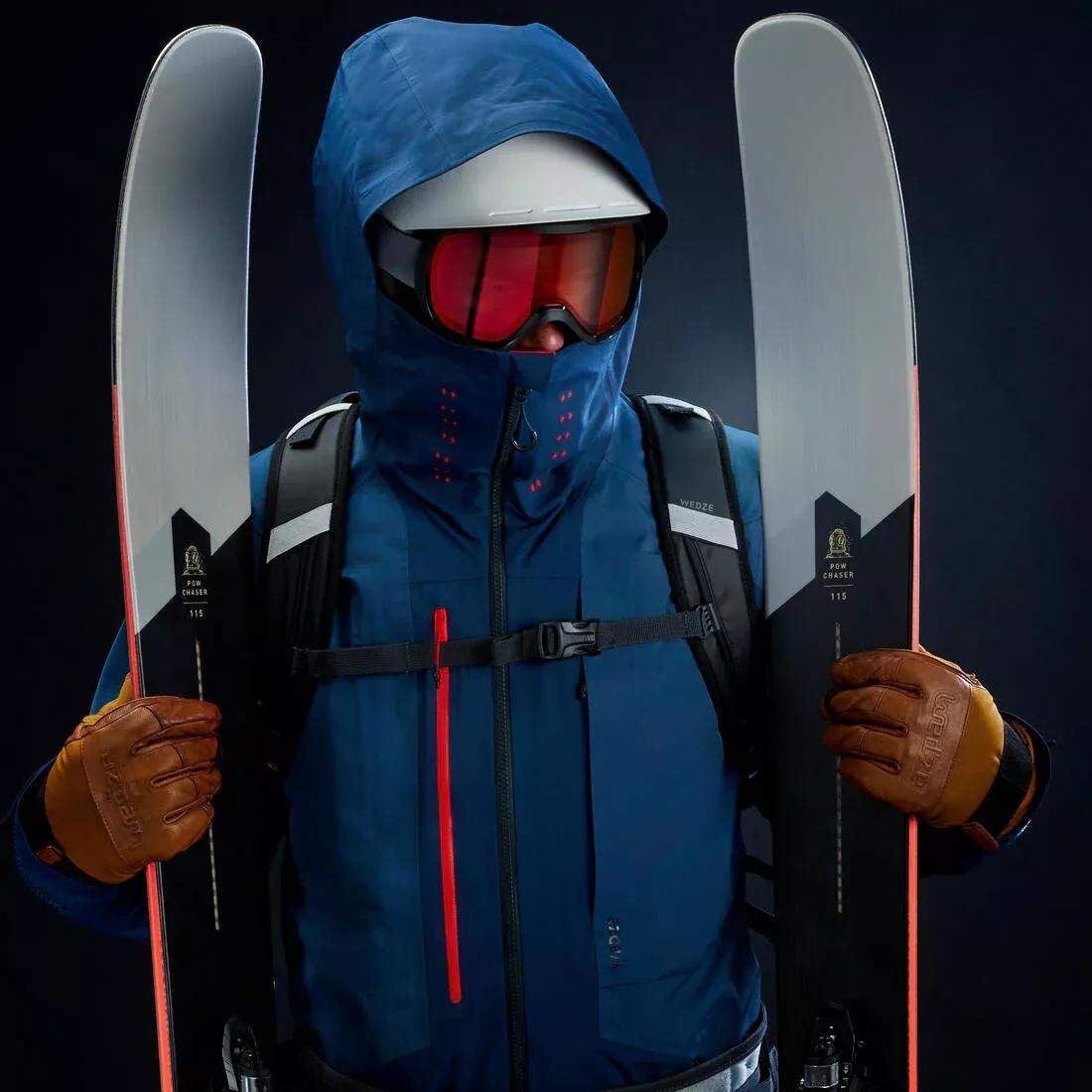 CARBON GREY Men's Warm and Breathable Padded Ski Liner Jacket FR900 - Grey, No Color, large image number 14