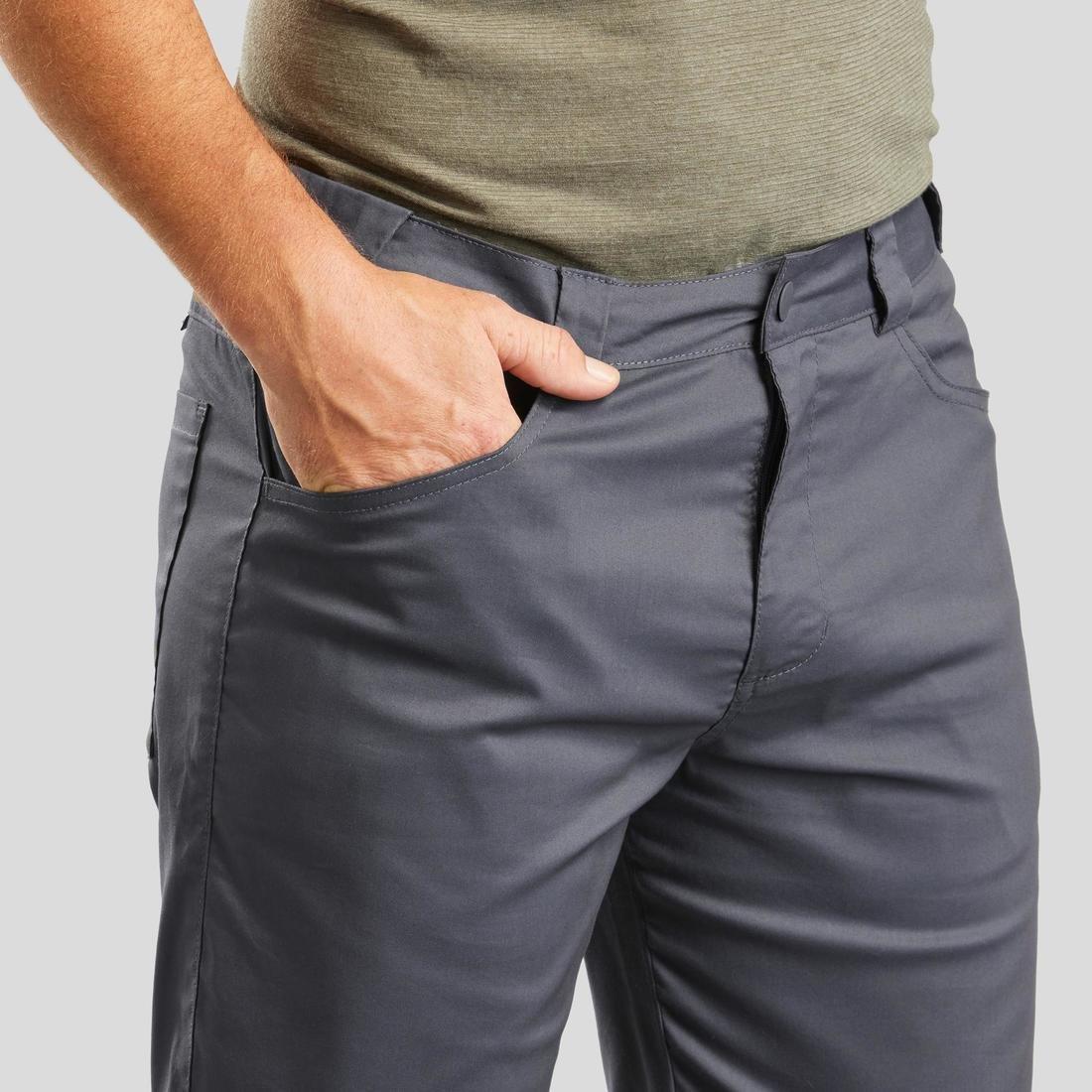 Men's Hiking Pants - NH 100 Grey - Carbon grey - Quechua - Decathlon