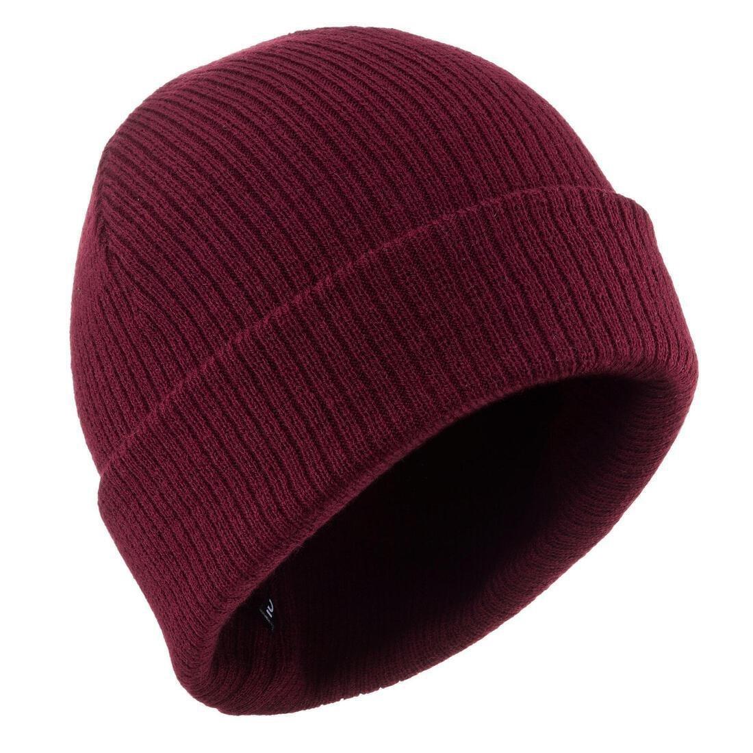 WEDZE - ADULT SKI HAT - FISHERMAN, BORDEAUX