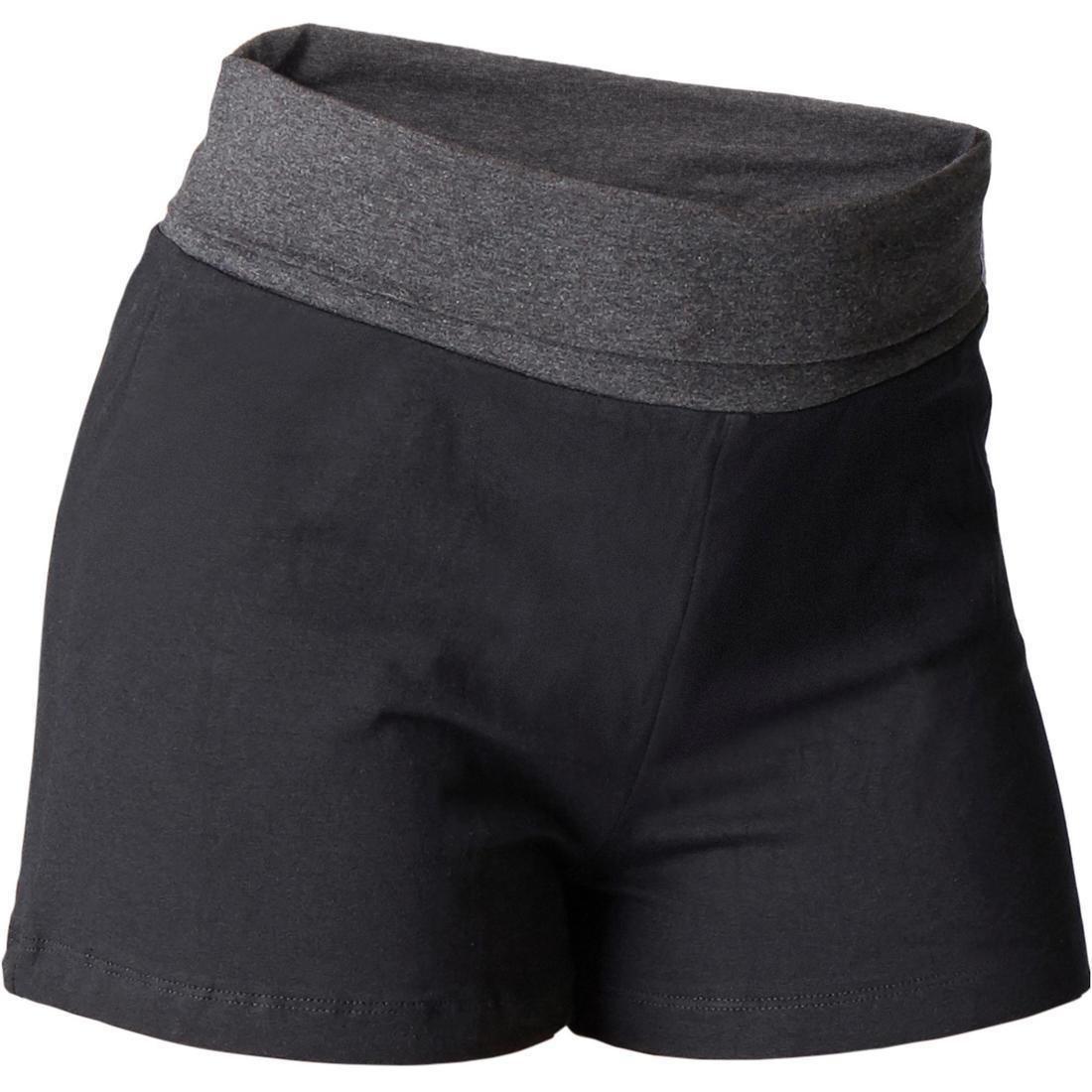 Women  Eco-Designed Gentle Yoga Shorts, Black, No Color, medium