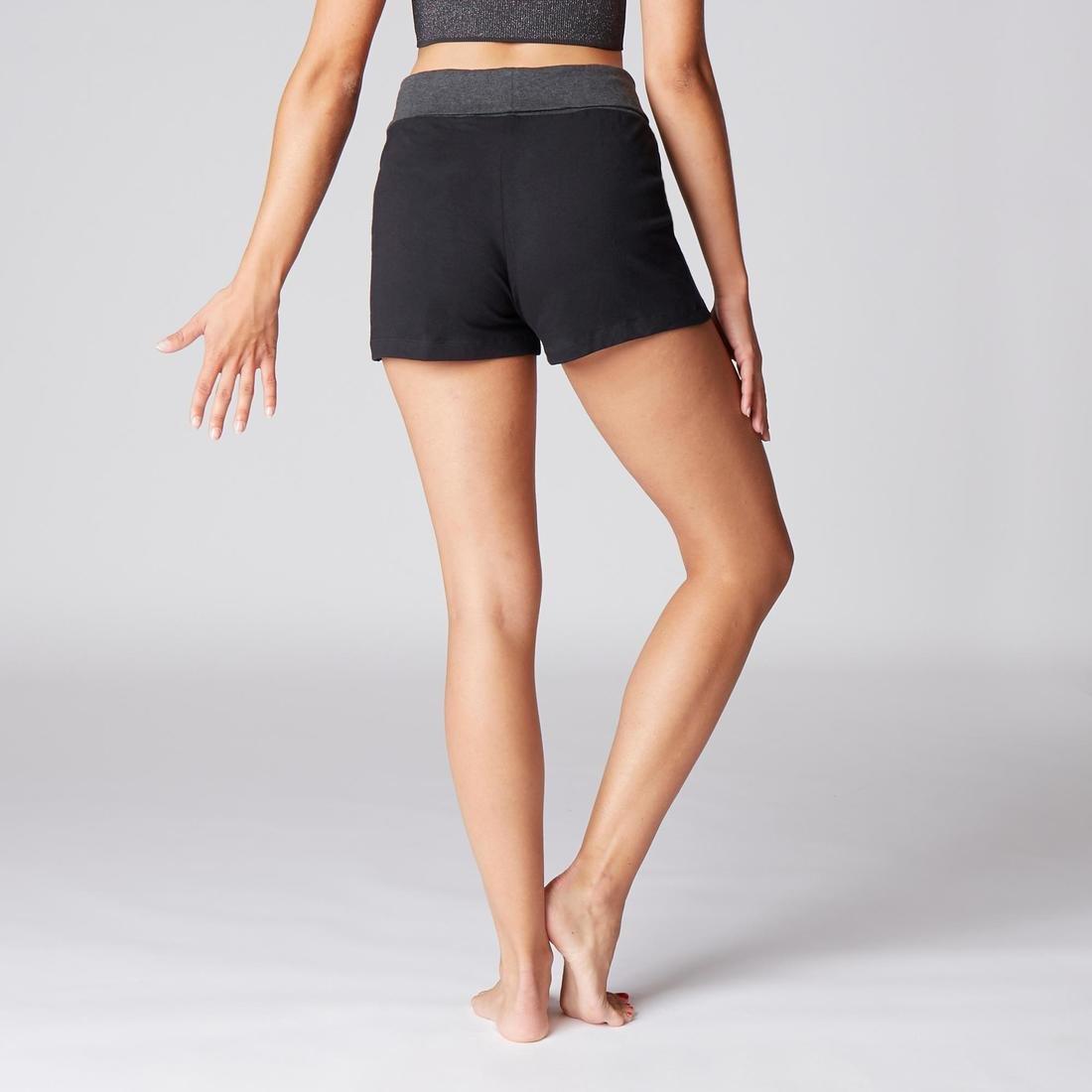 Womens Eco-Designed Gentle Yoga Shorts, Black, 5401_000, large image number 3
