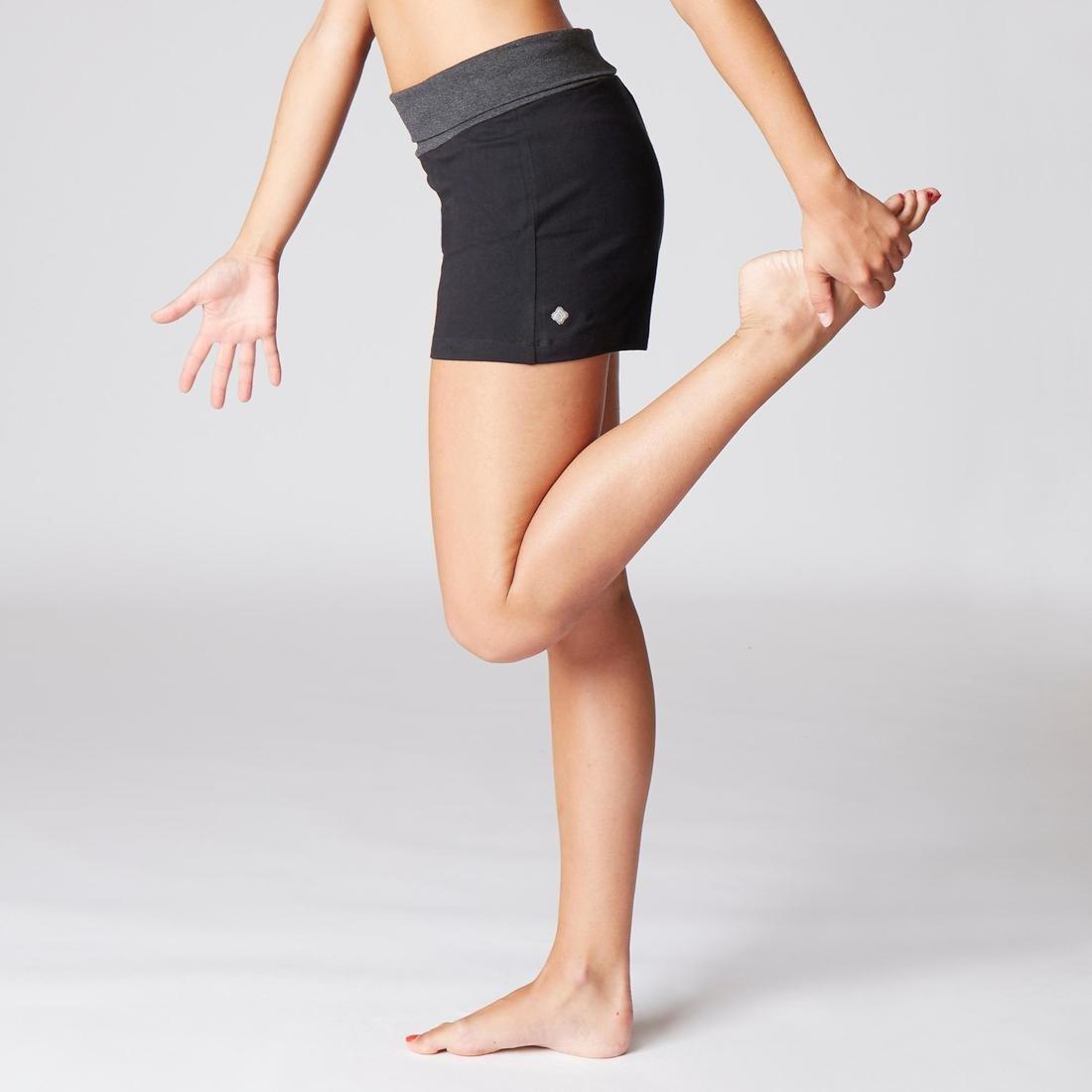 Womens Eco-Designed Gentle Yoga Shorts, Black, 5401_000, large image number 12