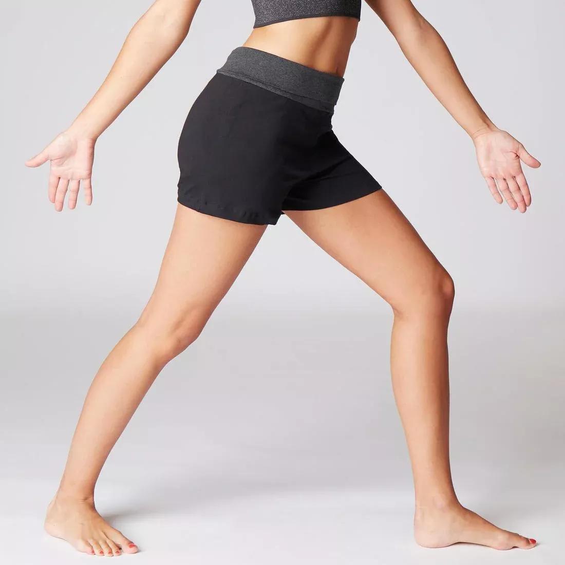 Women Cotton Yoga Shorts, Black, , large image number 10
