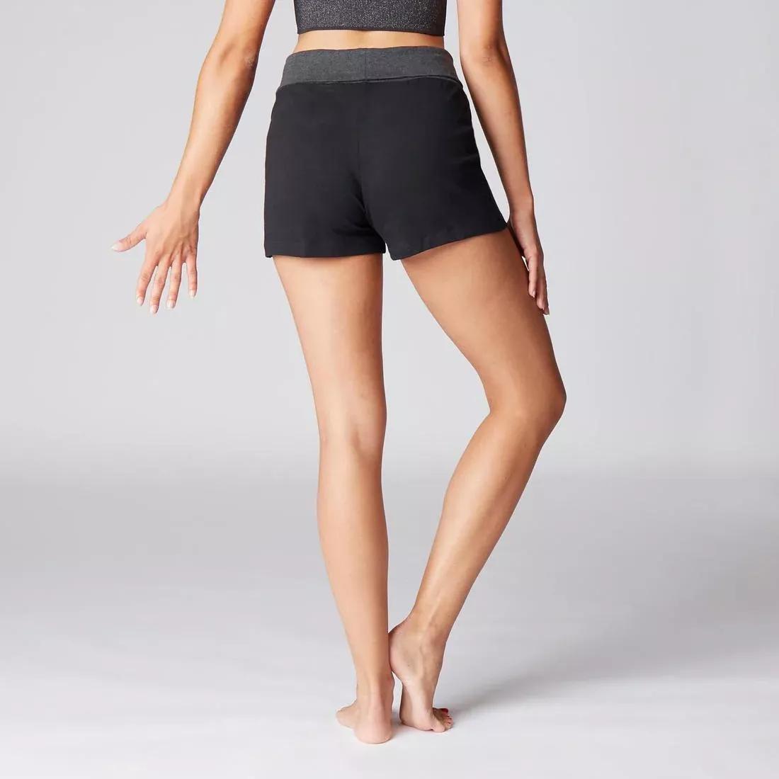 Women Cotton Yoga Shorts, Black, 5401_000, large image number 11