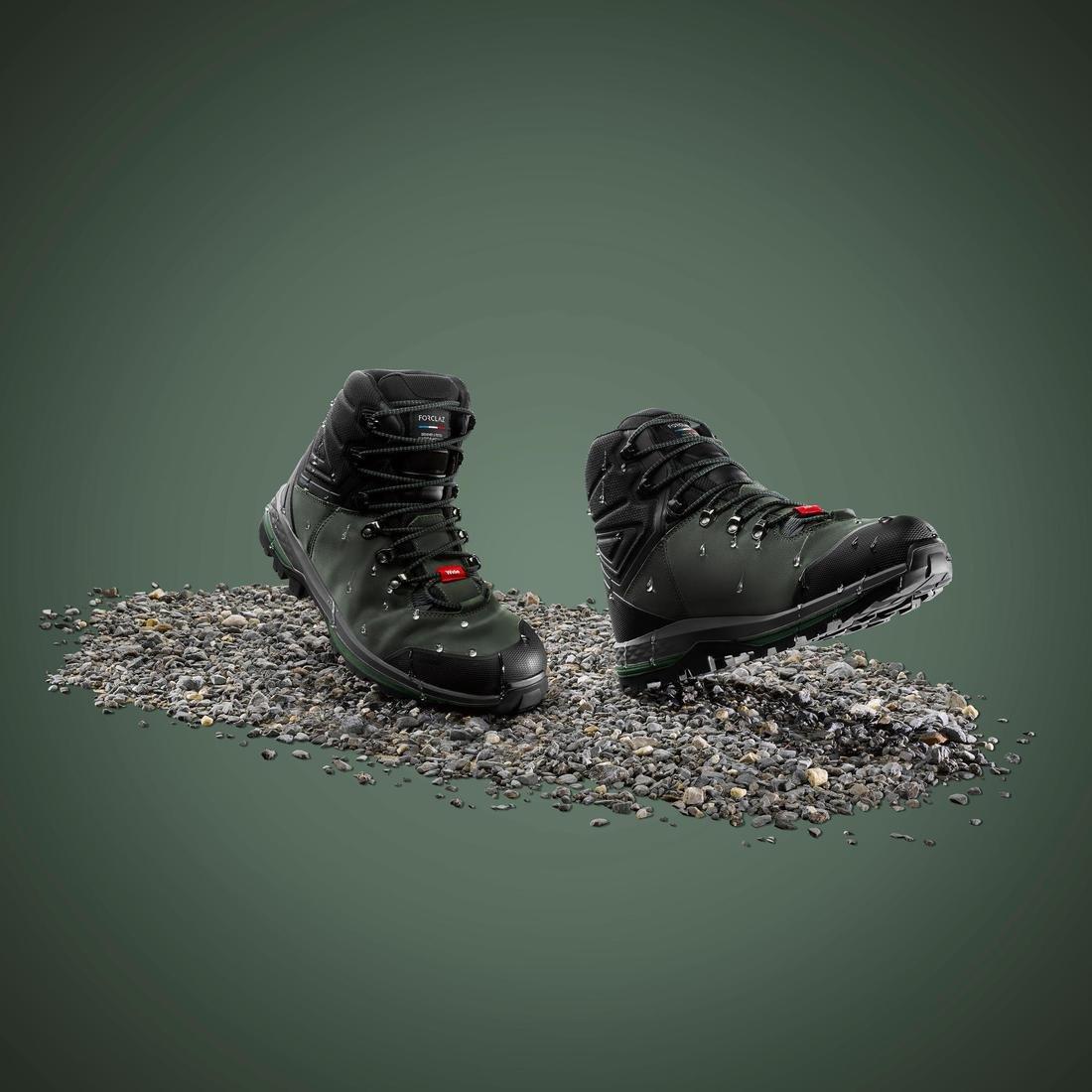 ASH KHAKI GREEN MEN'S WATERPROOF LEATHER HIGH TREKKING BOOTS - MT100 WIDE, No Color, large image number 1