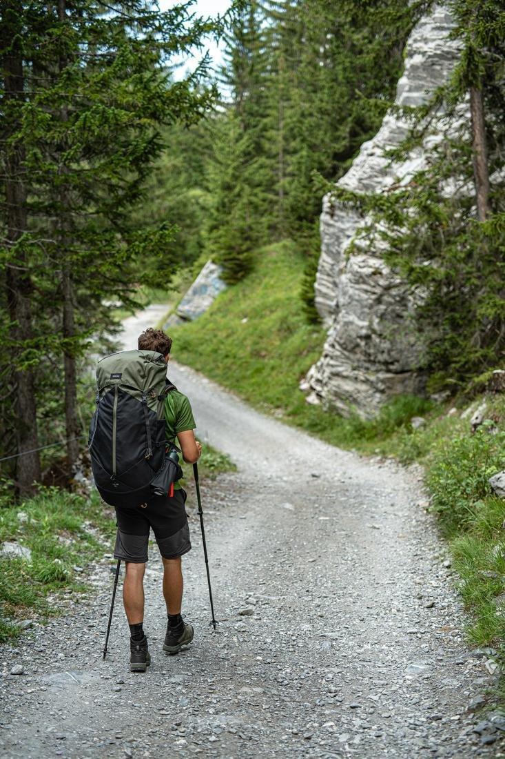 Men Waterproof Leather High Trekking Boots - Mt100 Wide, Khaki, No Color, large image number 13