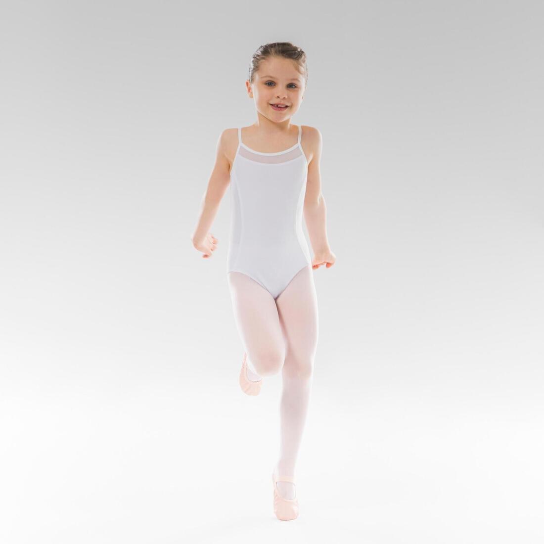Kids Girls Ballet Camisole Leotard, White, No Color, large image number 0